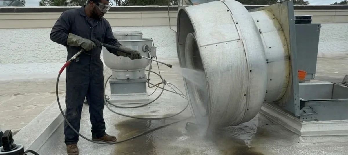 Boston Hood Cleaning Pros technician at work
